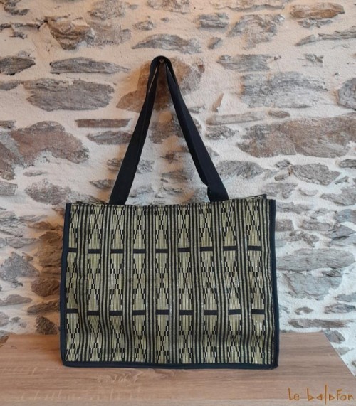 Sac cabas weekend en pagne tissé Manjak