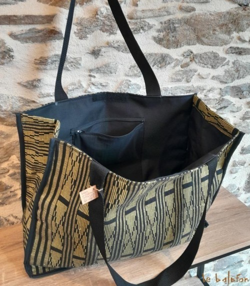 Sac cabas weekend en pagne tissé Manjak