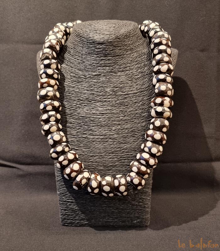 Collier Ethnique Ras Du Cou En Perles De Bois - Artisanat Du Burkina Faso - Neuf