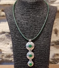 Collier Touareg Argent et agathe "vert"