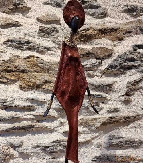 Statuette bronze africaine 55 cm