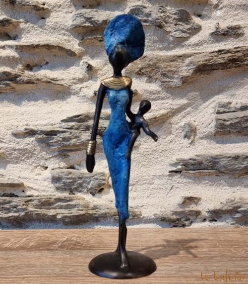 Statuette bronze africaine 23cm