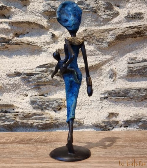 Statuette bronze africaine 23cm
