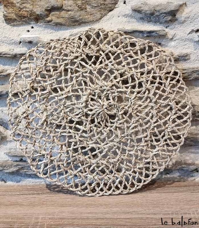 Set de table rond en feuilles de palmier