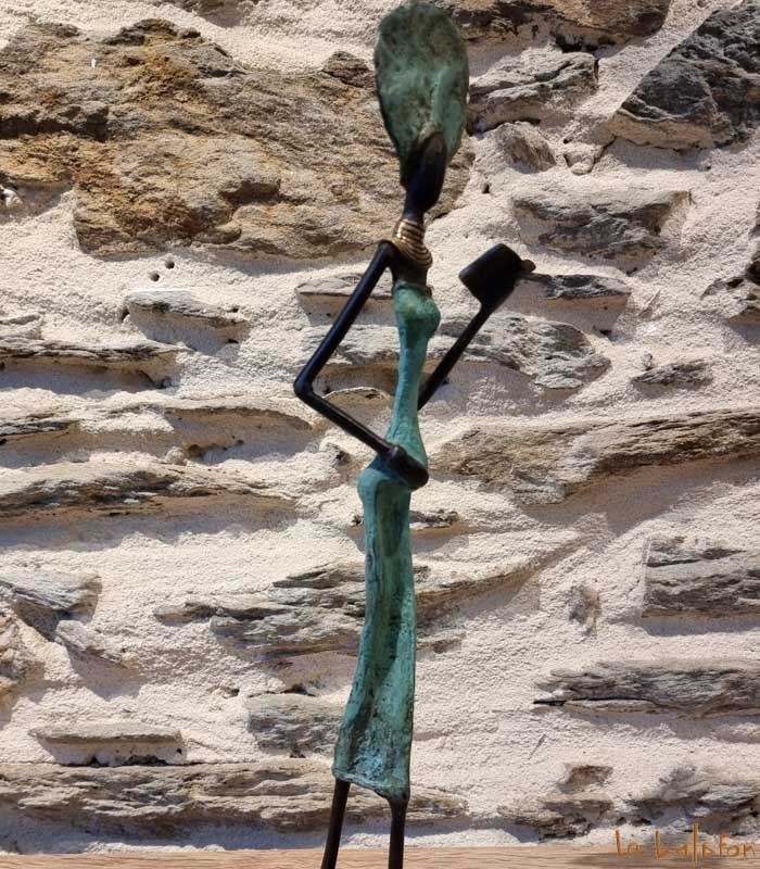 Statuette africaine 38 cm "la femme et l'enfant"