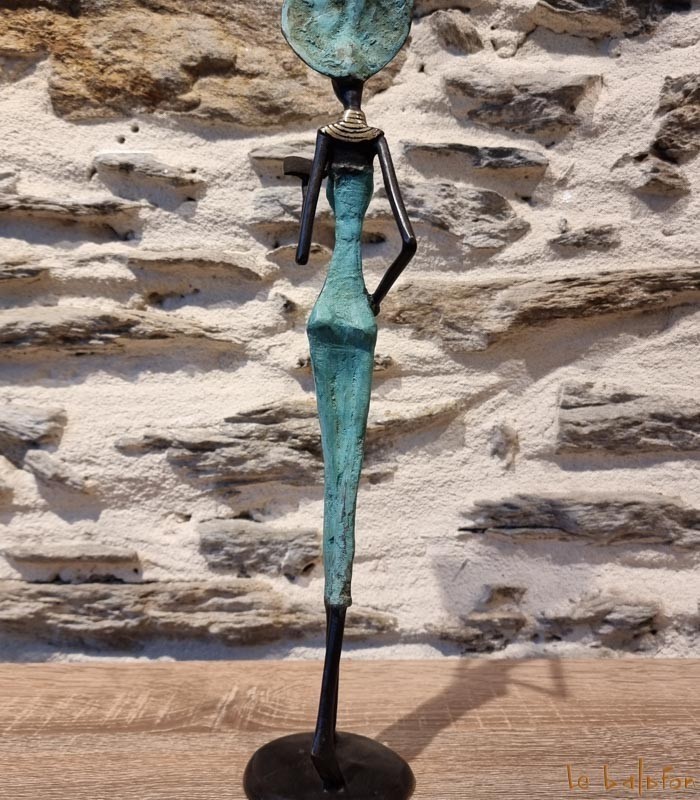 Statuette africaine 38 cm "la femme et l'enfant"