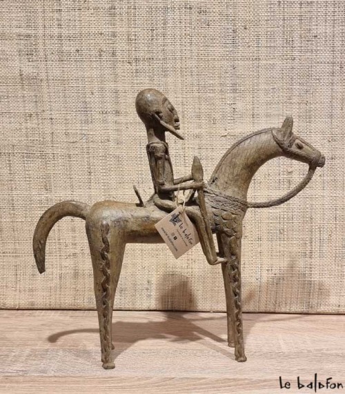Cavalier Dogon en bronze Mali