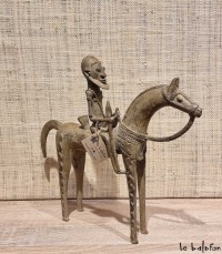 Cavalier Dogon en bronze Mali