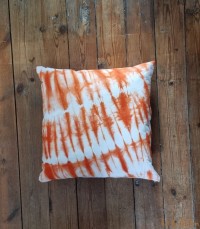 Coussin tie and dye orange 40x40