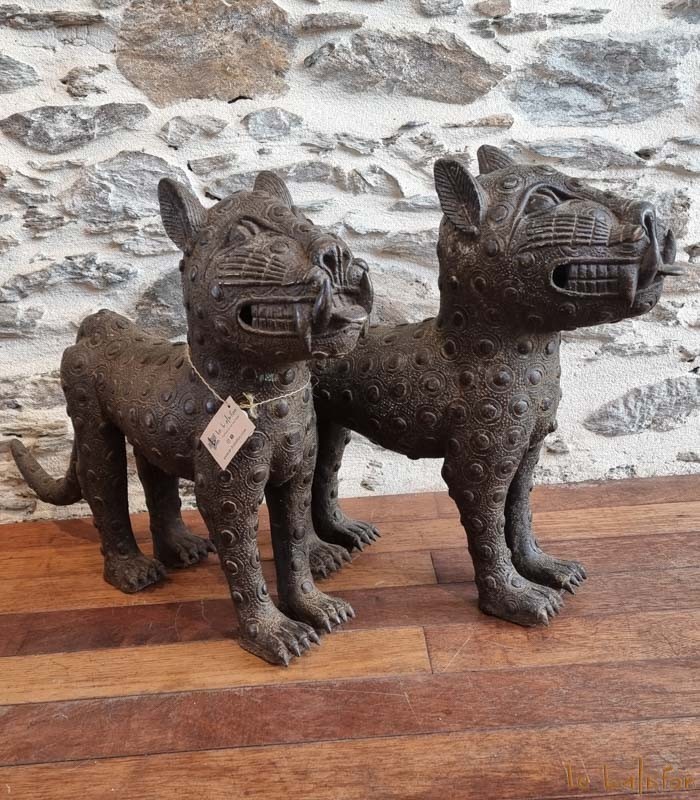Panthères Léopards Ifé en bronze