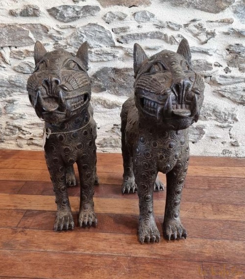 Panthères Léopards Ifé en bronze