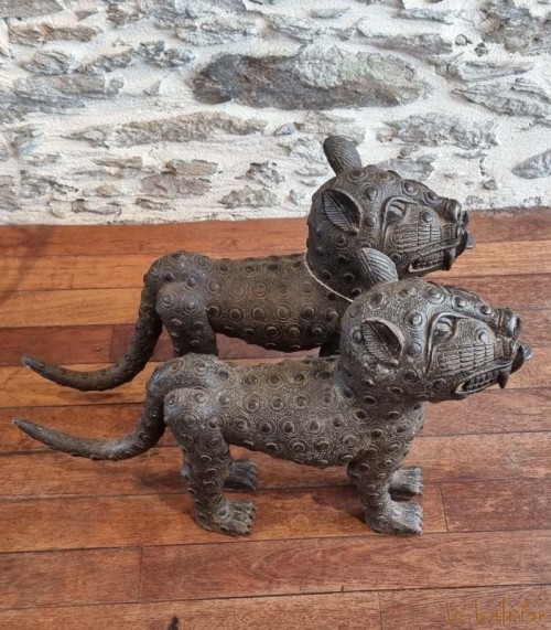 Panthères Léopards Ifé en bronze