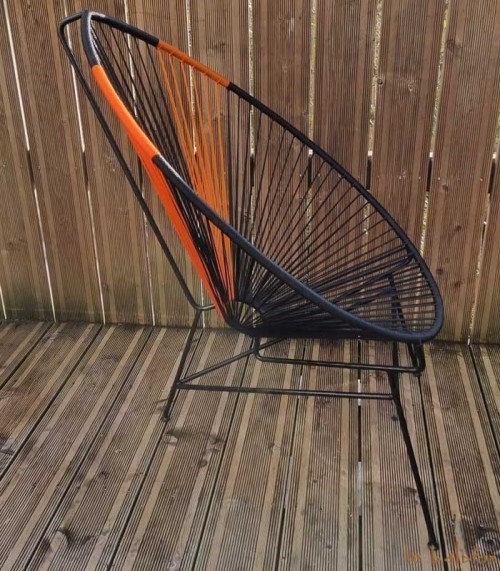 Fauteuil Acapulco noir et orange