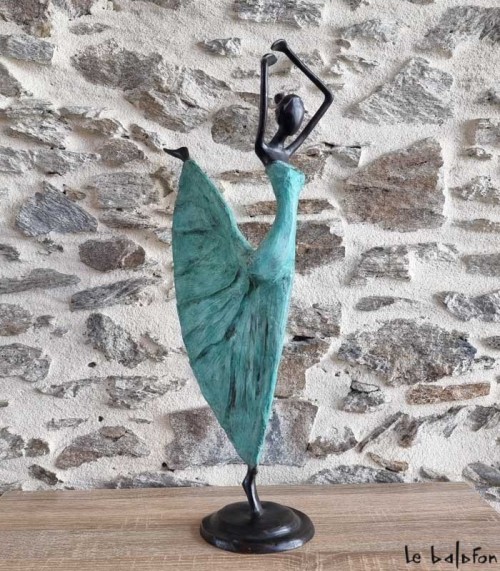 Statuette bronze africaine 53 cm