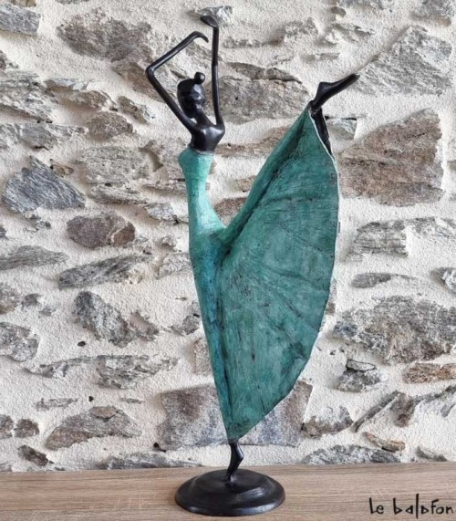 Statuette bronze africaine 53 cm