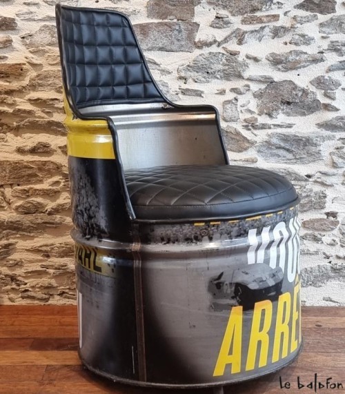 Fauteuil industriel en baril recyclé