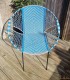 Chaise de jardin gris et bleu ciel motifs losange