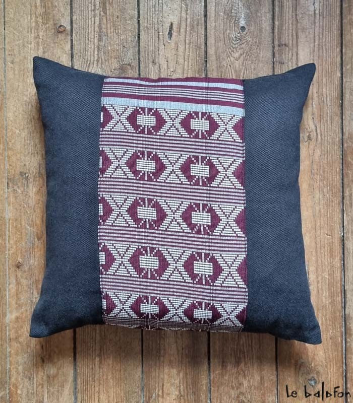 Coussin en pagne tissé 40x40