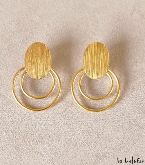 Boucles d'oreilles pendantes dorées
