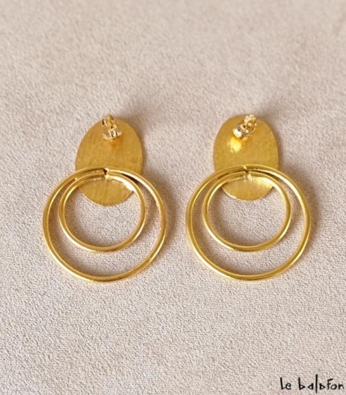Boucles d'oreilles pendantes dorées