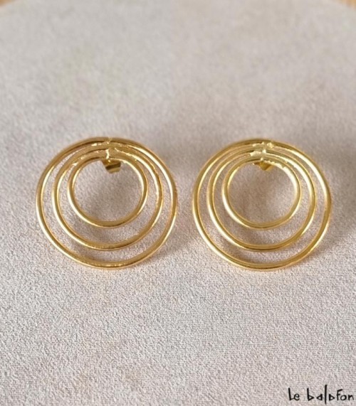 Boucles d'oreilles pendantes dorées
