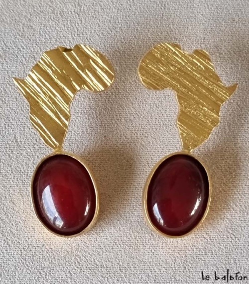 Boucles d'oreilles carte d'Afrique