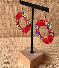 Boucles d'oreilles Massaï en perles Mwari