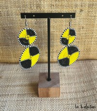 Boucles d'oreilles Massaï jaune et noir