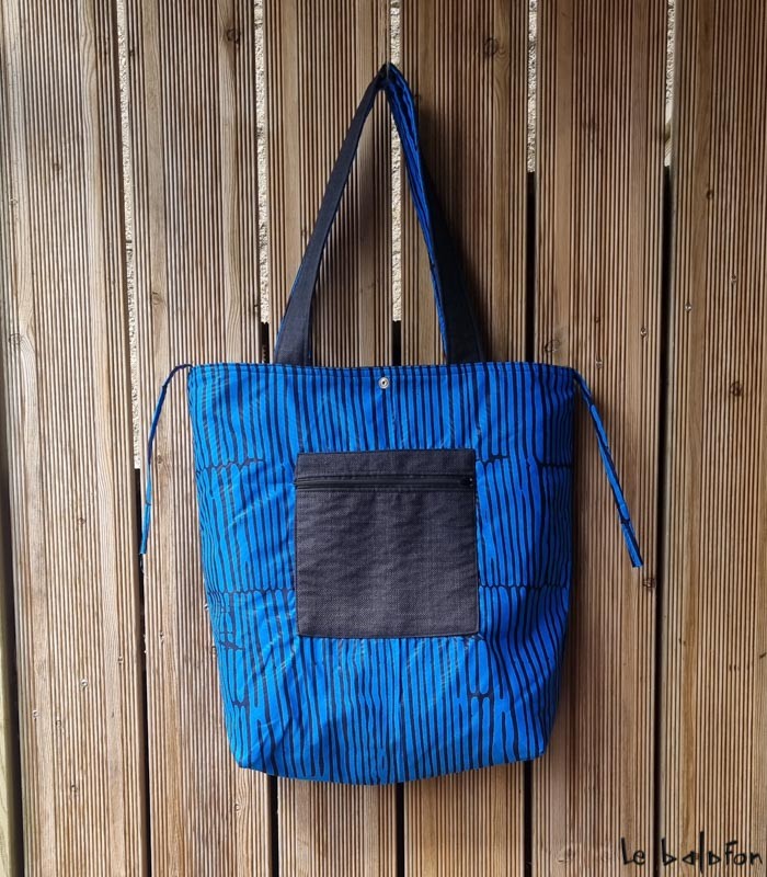 Grand sac wax couleur indigo