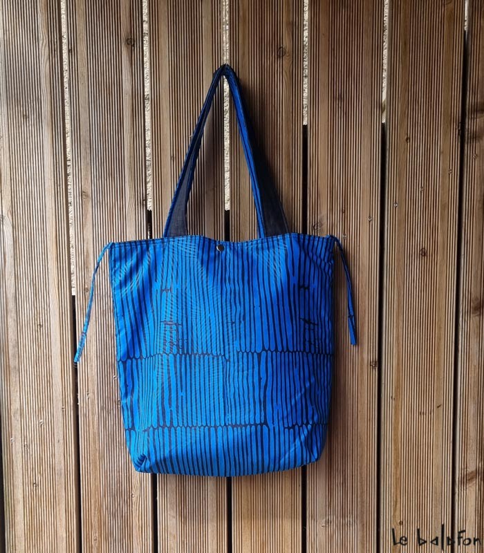 Grand sac wax couleur indigo