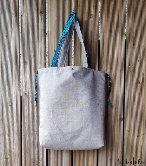 Grand sac wax réversible zig-zag bleu