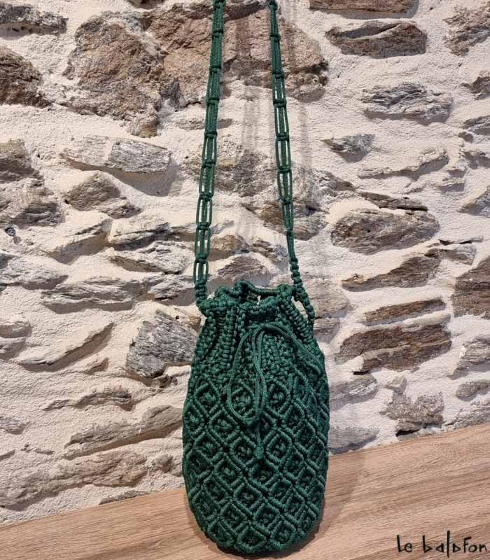 Sac à main seau vert sapin