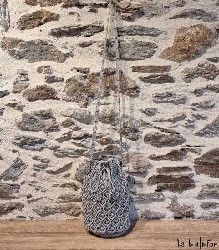 Sac à main seau gris clair