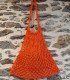 Sac filet artisanal en maille orange