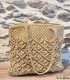 Sac à main femme beige en macramé