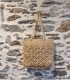 Sac à main femme beige en macramé