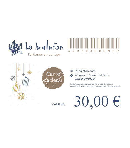 Carte cadeau d'une valeur de 30 €