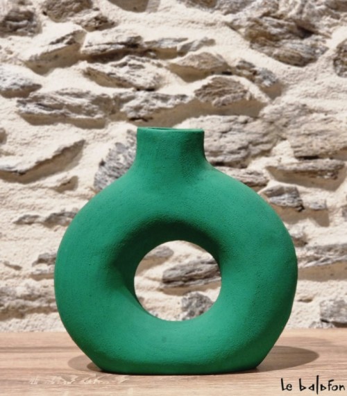 Vase organique vert 