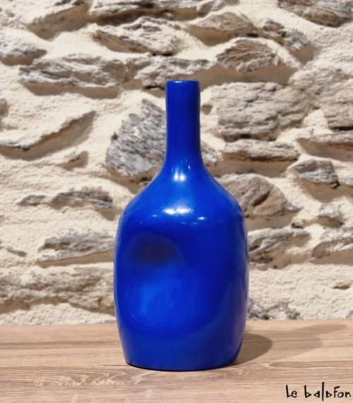 Vase bouteille bleu klein 