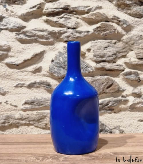 Vase bouteille bleu klein 