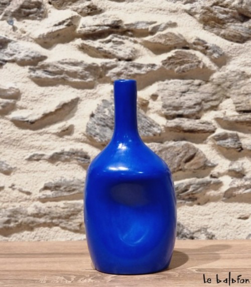 Vase bouteille bleu klein 