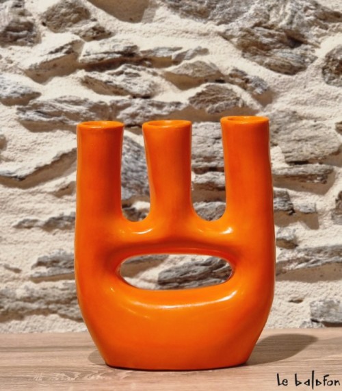 Vase organique orange