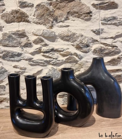 Vase tadelakt noir 