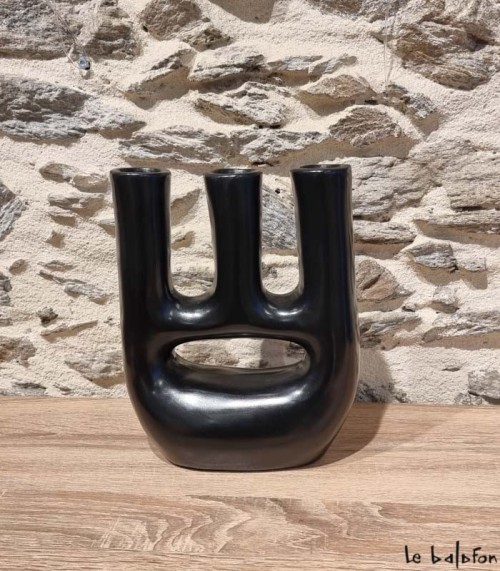 Vase tadelakt noir