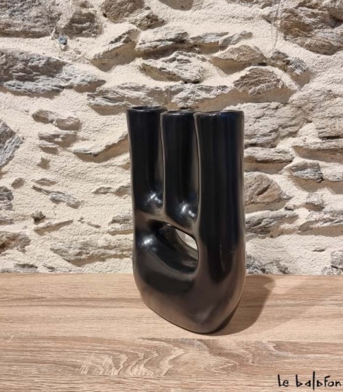 Vase tadelakt noir