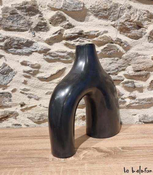 Vase tadelakt noir