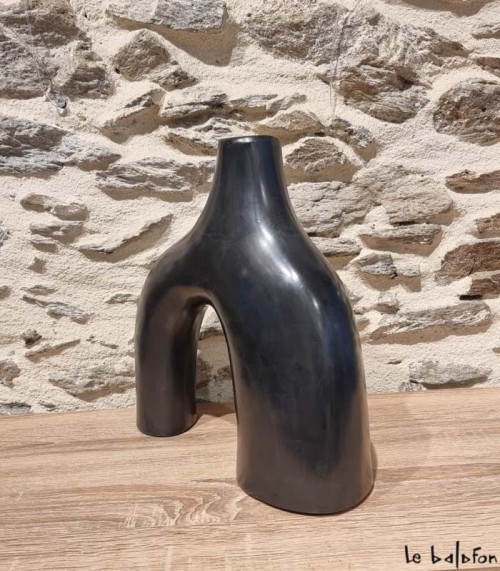 Vase tadelakt noir
