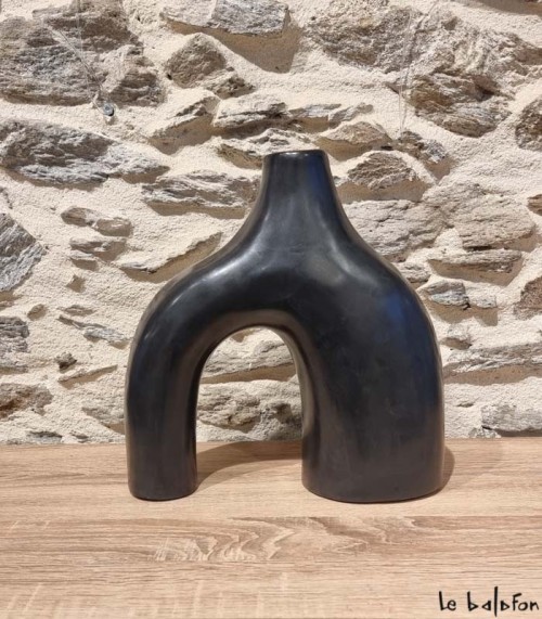 Vase tadelakt noir
