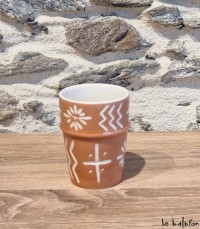 Verre Beldi motif Bogolan "Fatou"