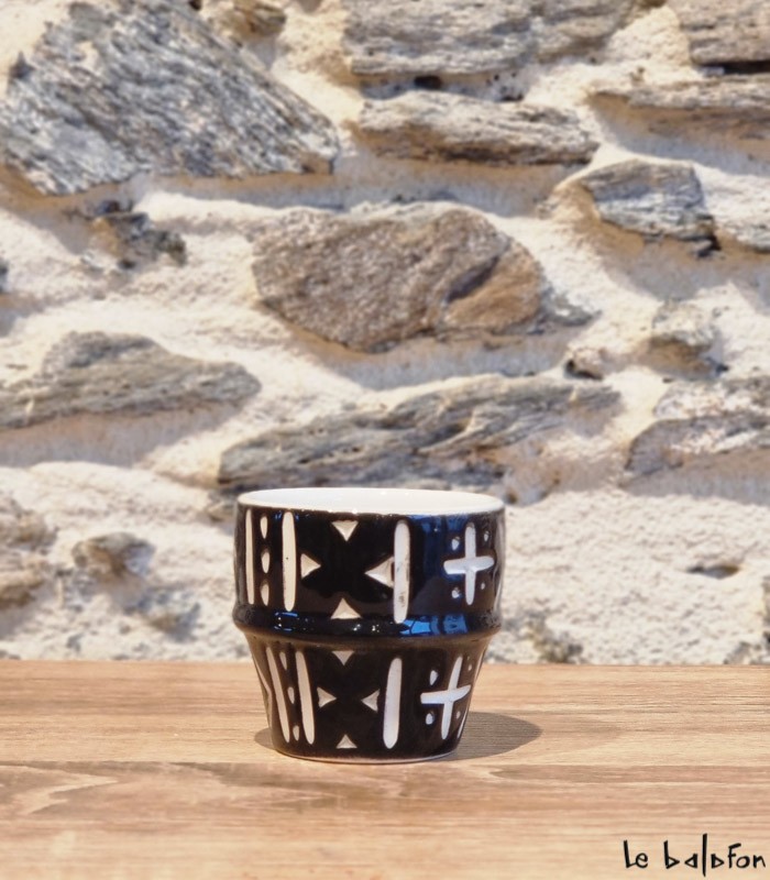 Tasse expresso motif Bogolan 